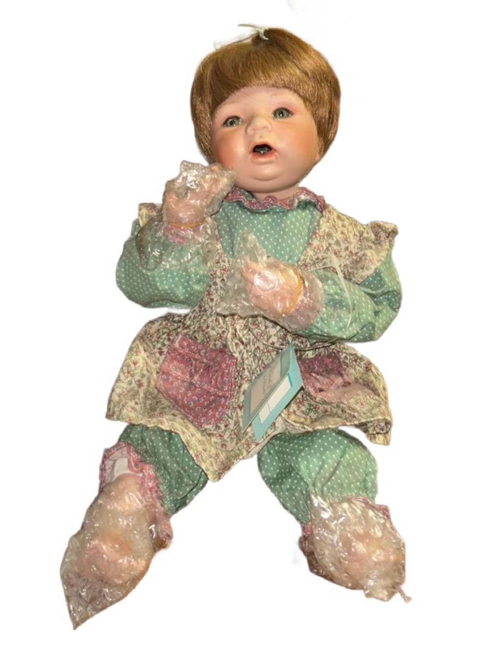 The Ashton-Drake ~ “Warmth Of The Hearth” Patchwork Baby Doll W/ Blankets ~ New